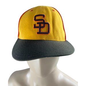 New Era Men's San Diego Padres Brown/Yellow Fitted Baseball Cap Hat Size 7 3/8